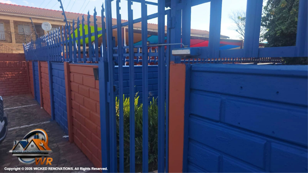 Daycare Renovation in Randfontein: Complete Repairs and Fresh Midnight Blue & Hacienda Paint Finish