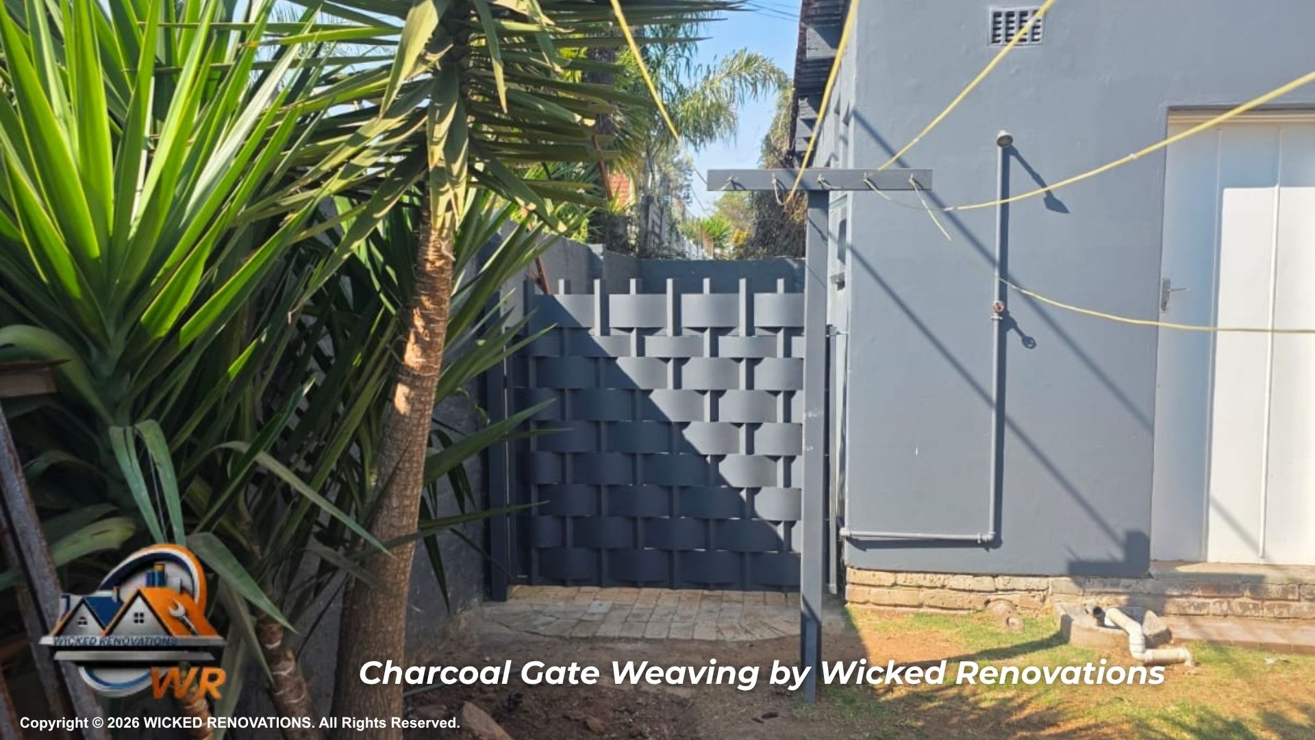 Charcoal Gate Weaving: A Stylish and Secure Upgrade for This Property